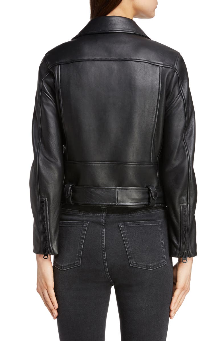 Acne Studios Mock Core Leather Moto Jacket, Alternate, color,