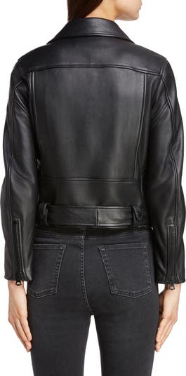 ★Acne Studios★ Acne Mock Classic Biker Leather Women's Jac Acne Studios Mock Core Leather Moto Jacket | Nordstrom