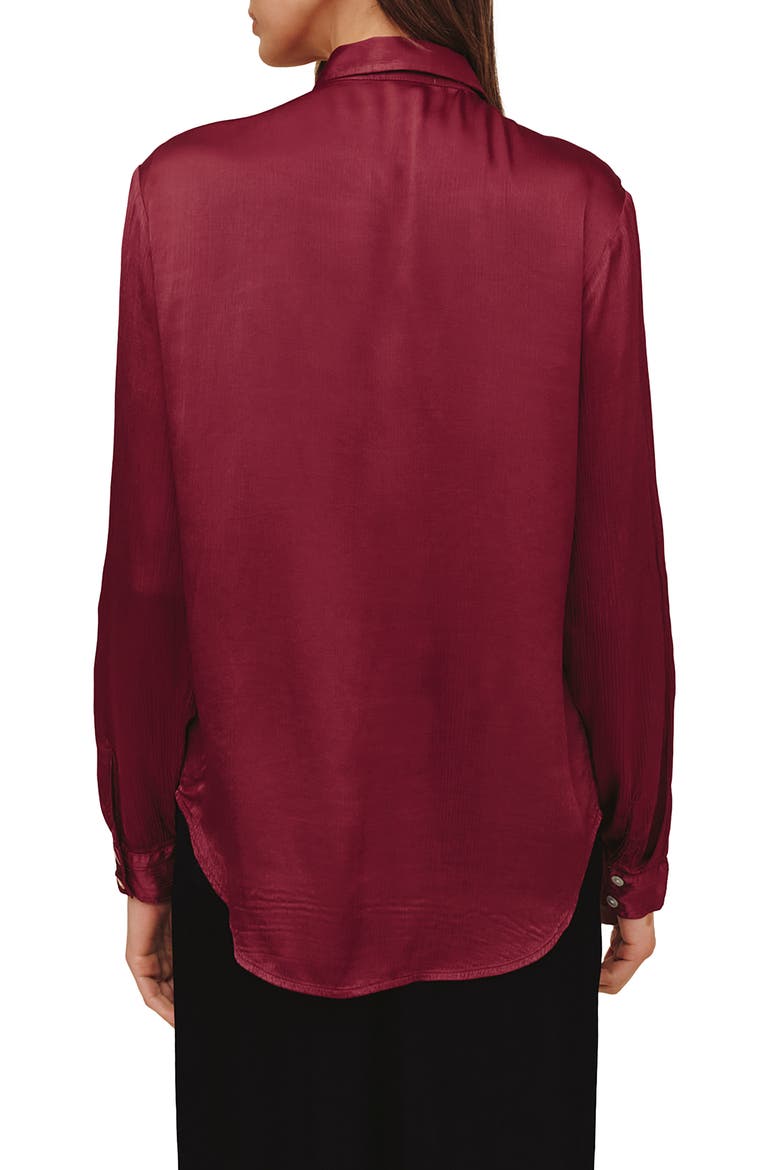 Long Sleeve Clean Button-Up Shirt, Alternate, color, BORDEAUX
