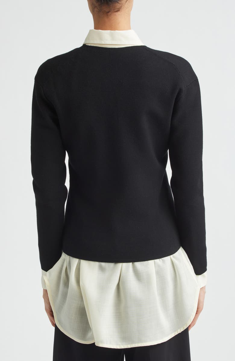 TOTEME Compact Knit V-Neck Sweater, Alternate, color, Black