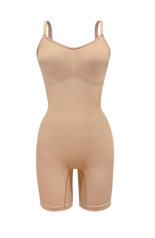 Proclaim Mid-thigh Plant-based Shapewear Bodysuit In Light Nude