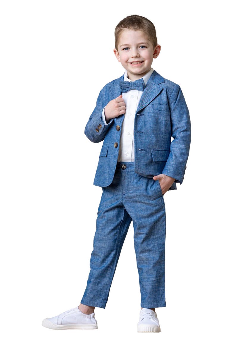 Boys' Organic Chambray Suit Pant, Kids, Main, color, Blue Chambray
