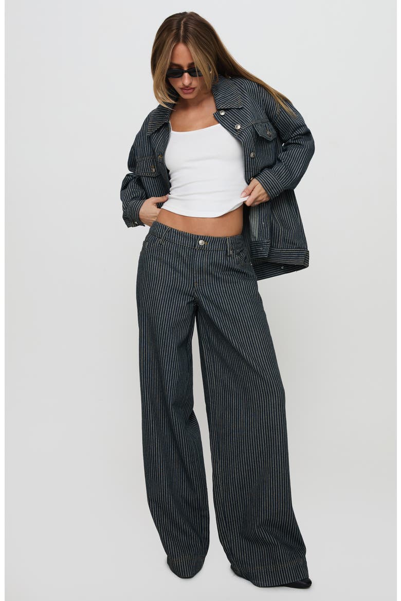 Actually Invested Stripe Low Rise Wide Leg Jeans, Alternate, color, DENIM STRIPE