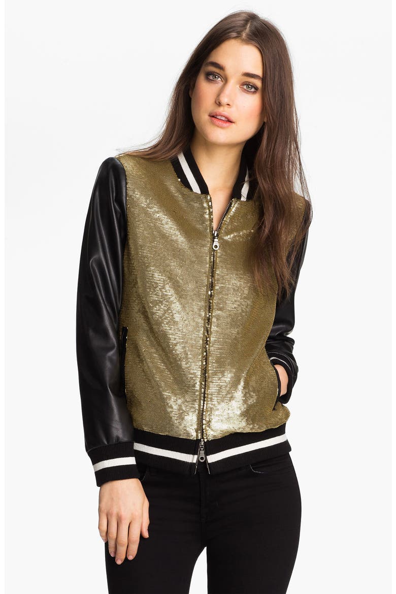 Sequin Bomber Jacket, Main, color, GOLD SEQUIN