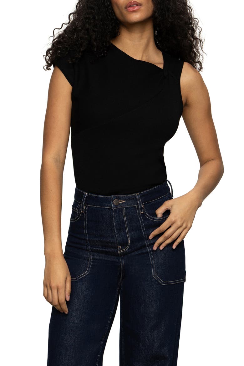 Asymmetric Twist Top, Main, color, BLACK