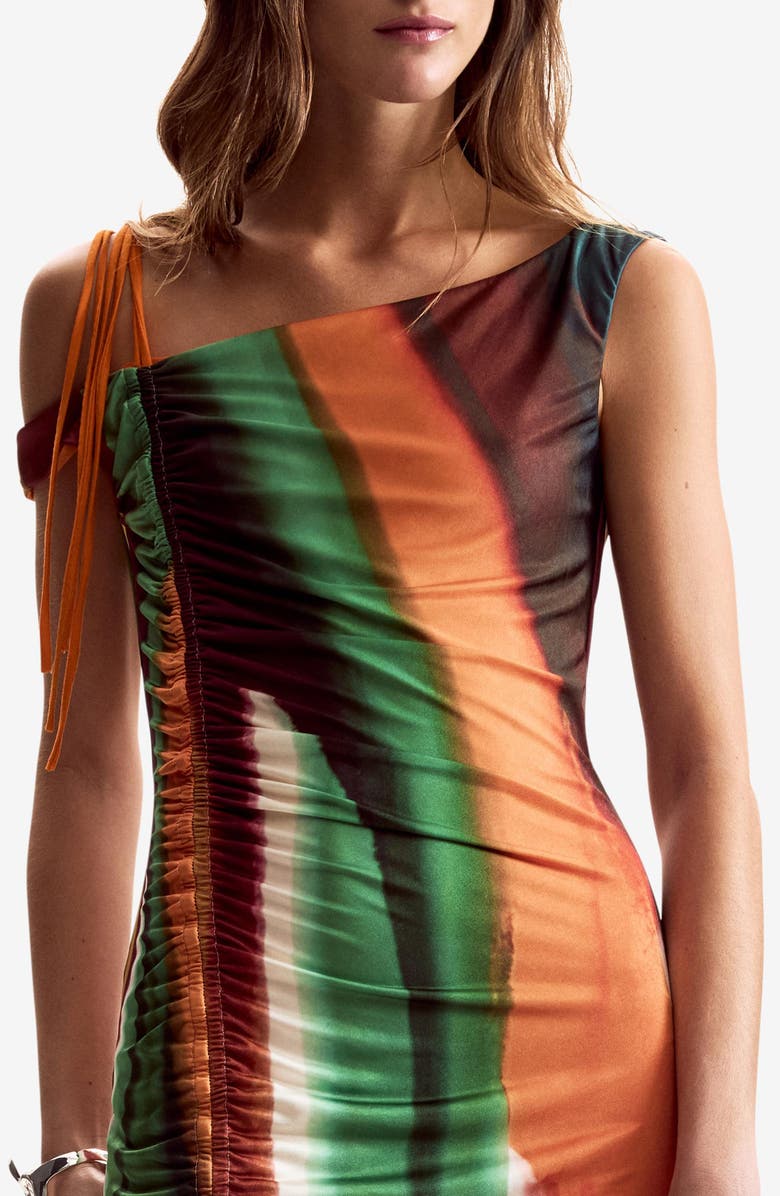 Desigual Stripe Asymmetric Dress, Alternate, color, 