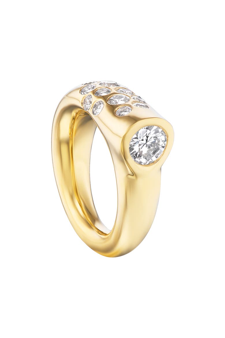 18K Gold Clustered Diamond Ring, Main, color, YELLOW GOLD