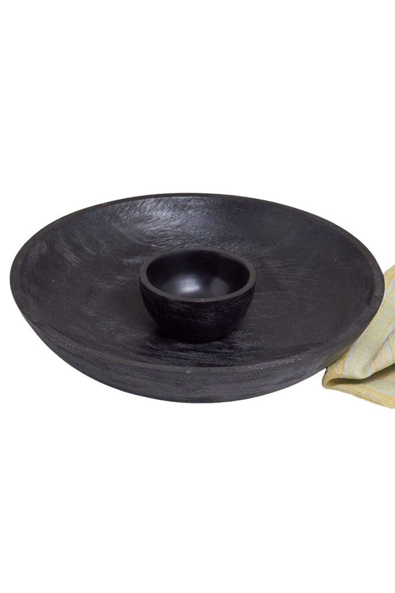 Arendal Chip & Dip Bowl Set, Main, color, Black