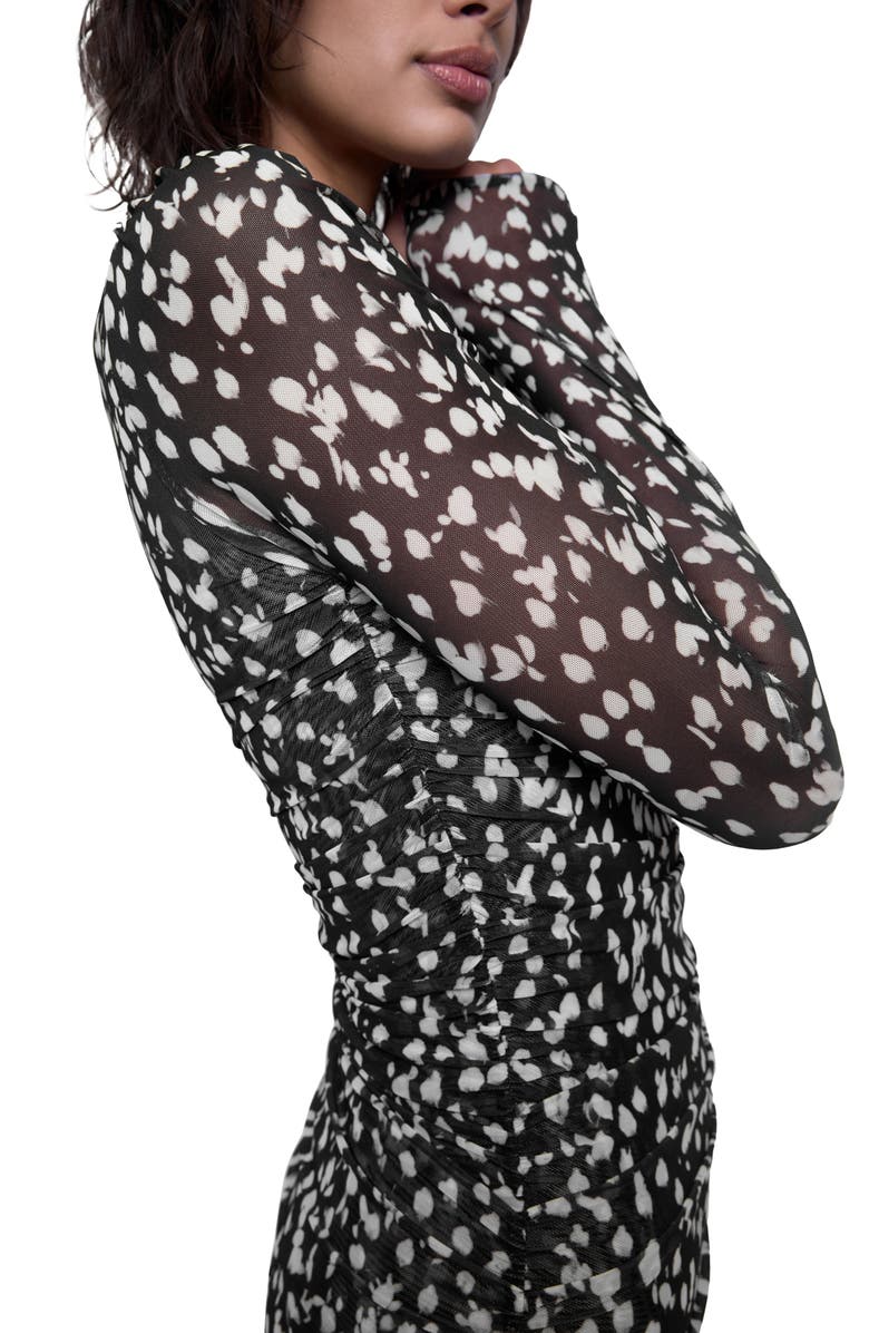 Rebecca Minkoff Reese Long Sleeve Mesh Minidress, Alternate, color, 