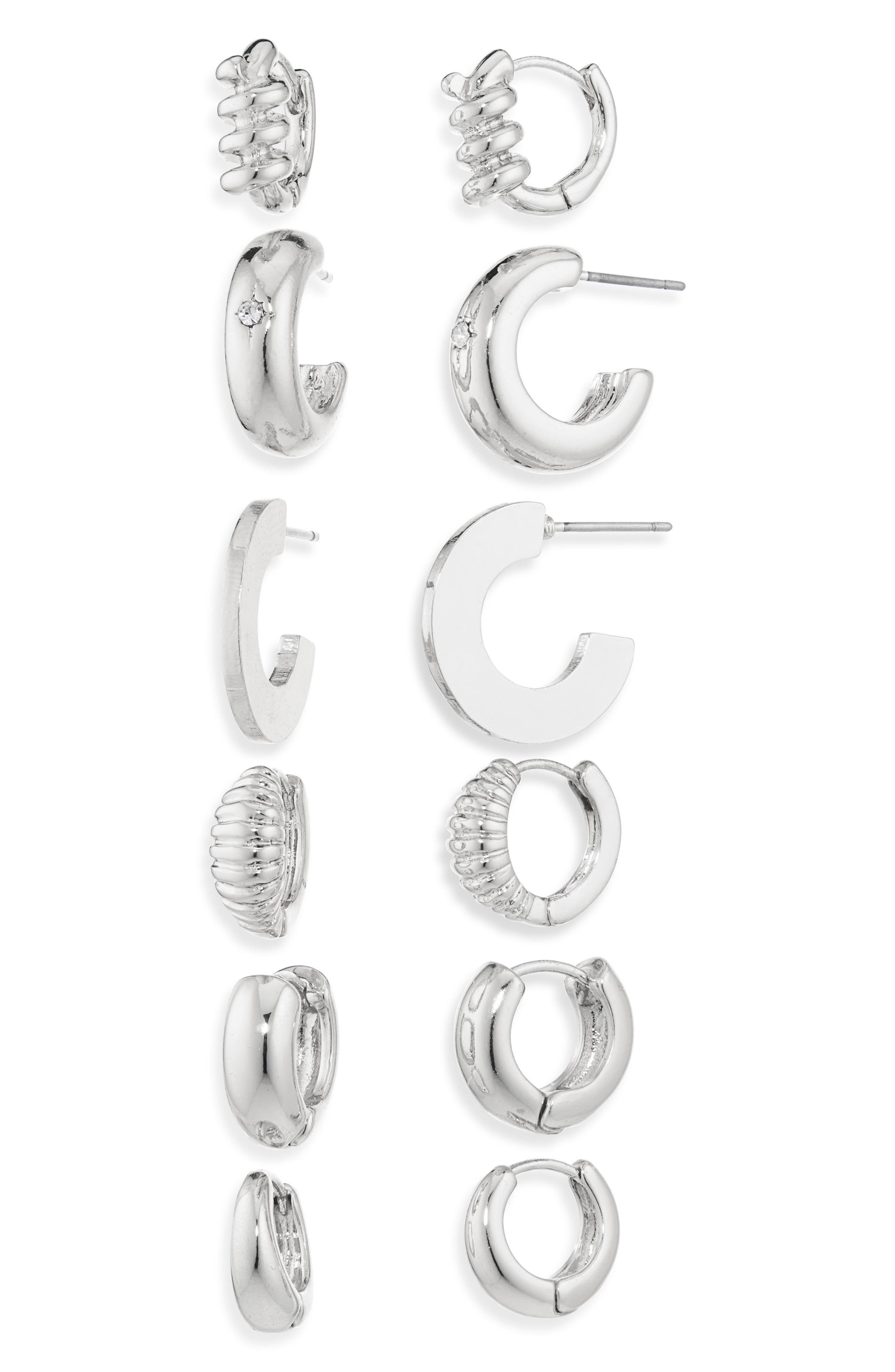 6-Pack Assorted Hoop Earrings