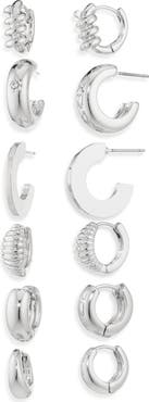 NORDSTROM RACK 6-Pack Assorted Hoop Earrings
