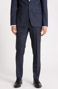 No Ordinary Joe by Ted Baker Flat Front Stretch Wool Blend Suit Trousers