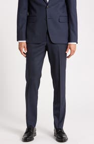 No Ordinary Joe by Ted Baker Flat Front Stretch Wool Blend Suit Trousers