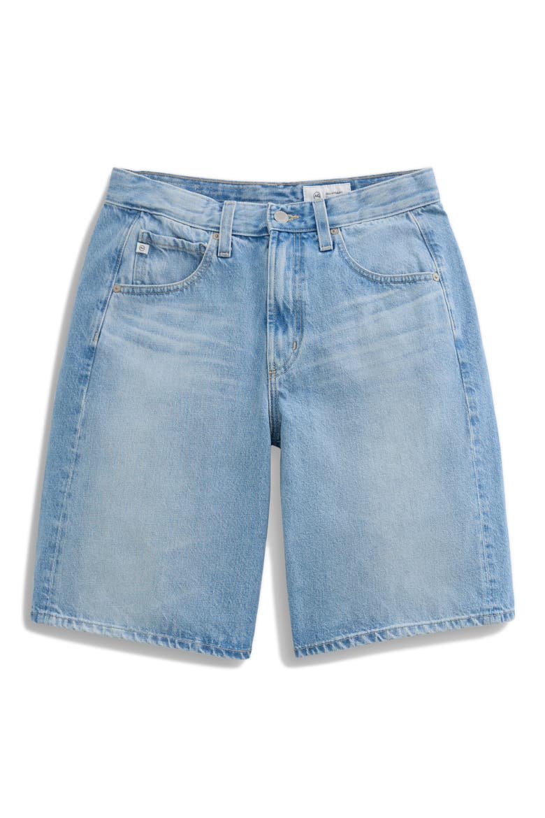 Hattie High Waist Barrel Denim Bermuda Shorts, Alternate, color, MONDRIAN