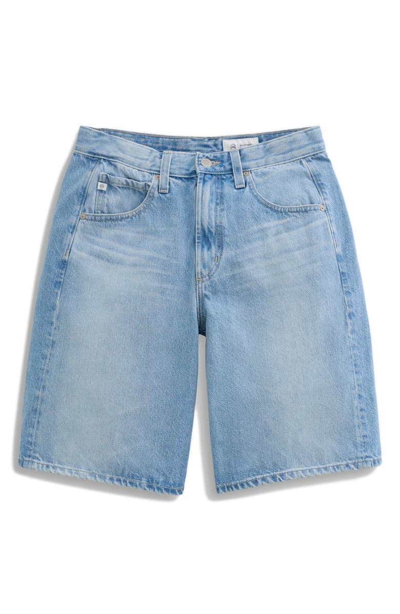 AG Hattie High Waist Barrel Denim Bermuda Shorts, Alternate, color, Mondrian