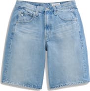 AG Hattie High Waist Barrel Denim Bermuda Shorts