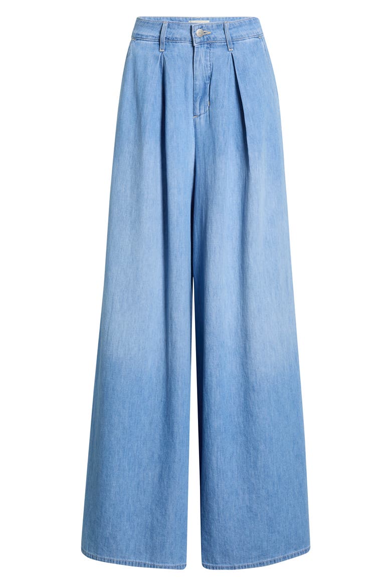 Lorenza High Waist Wide Leg Denim Palazzo Pants, Main, color, HAVANA