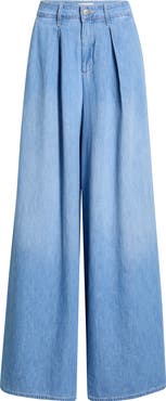 L'AGENCE Lorenza High Waist Wide Leg Denim Palazzo Pants