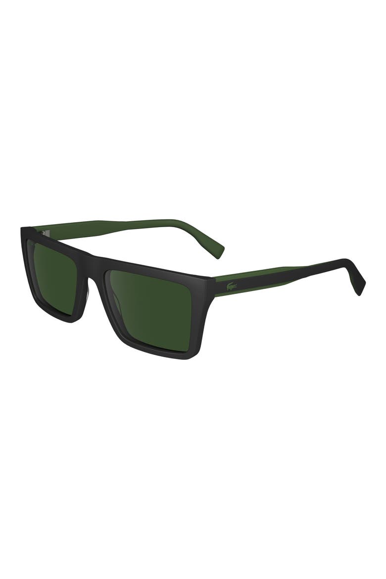 Sport 56mm Rectangular Sunglasses, Alternate, color, MATTE BLACK