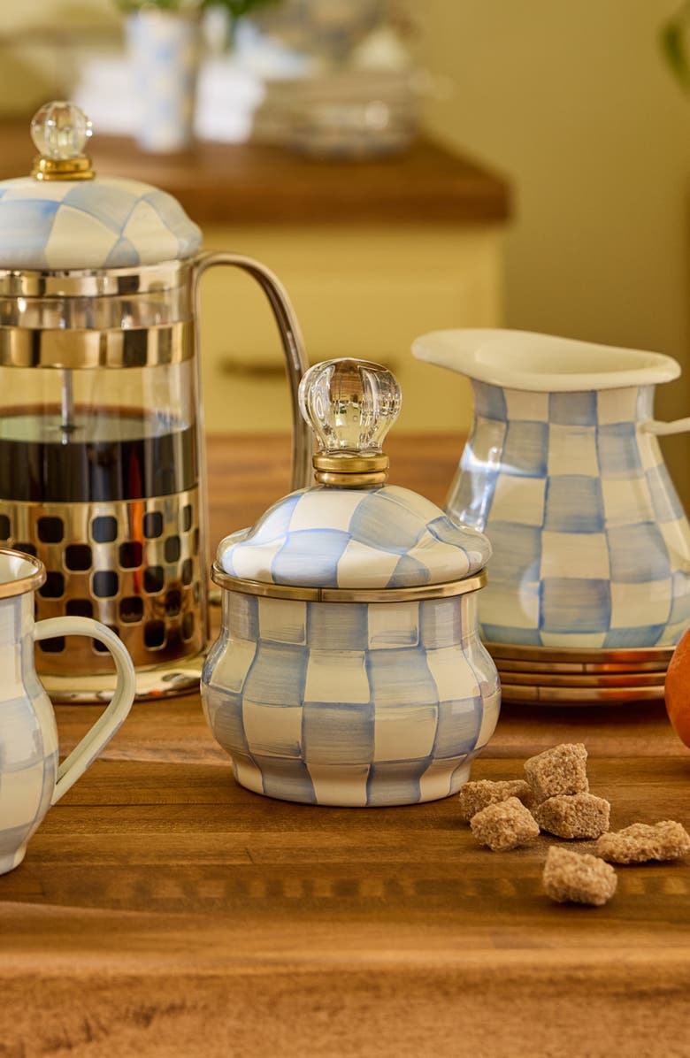MACKENZIE CHILDS Sky Check Lidded Sugar Bowl, Alternate, color, Sky Check