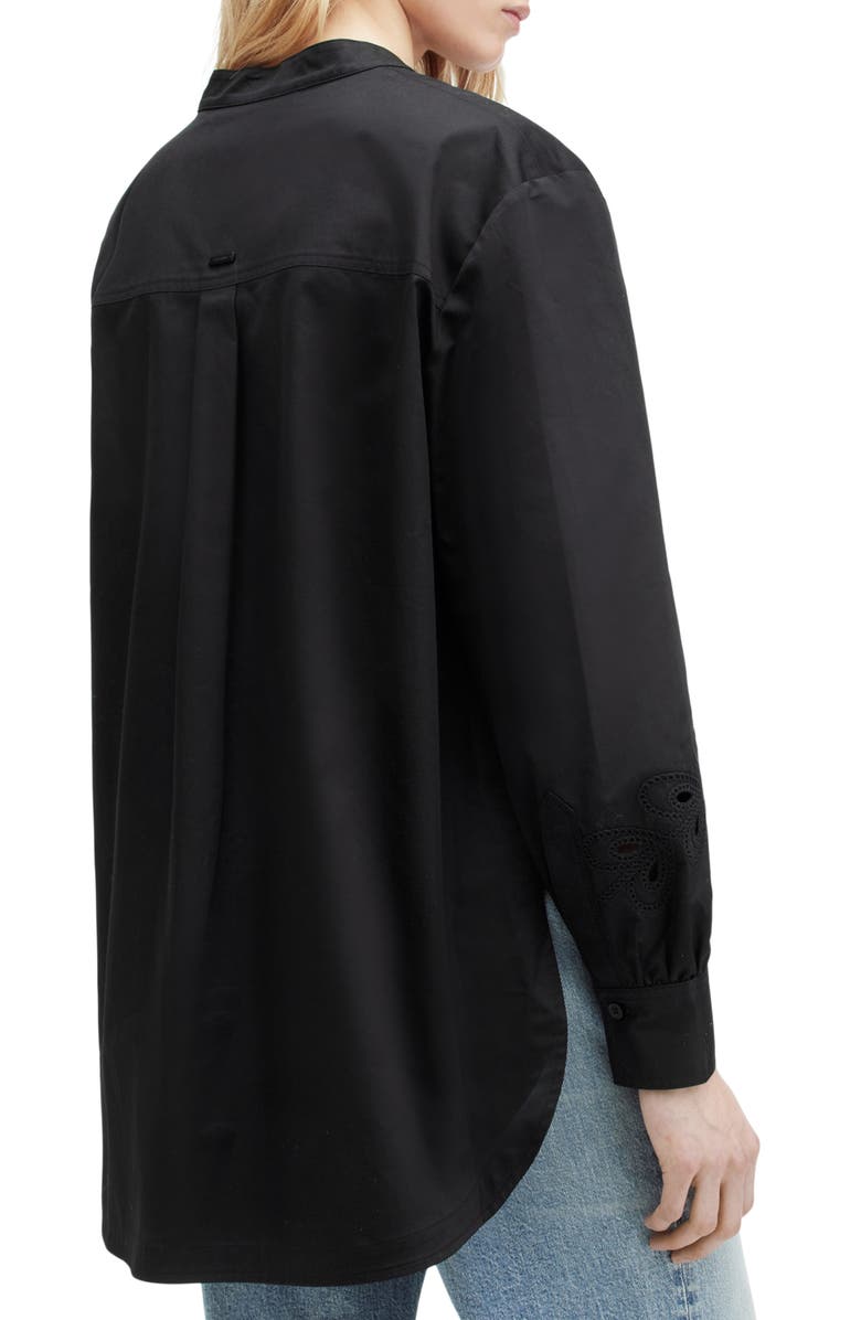 AllSaints Marcie Val Cotton Button-Up Shirt, Alternate, color, Black