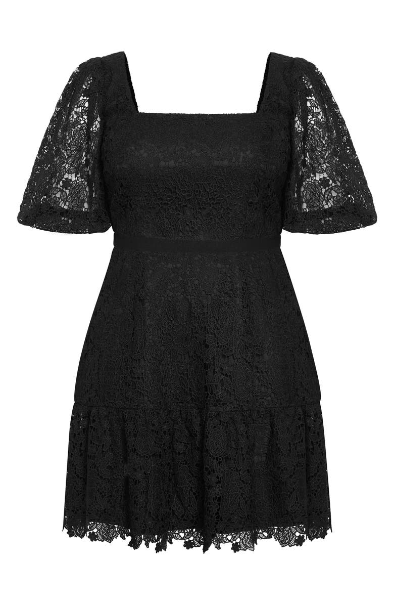 City Chic Priscilla Lace Minidress, Alternate, color, Black