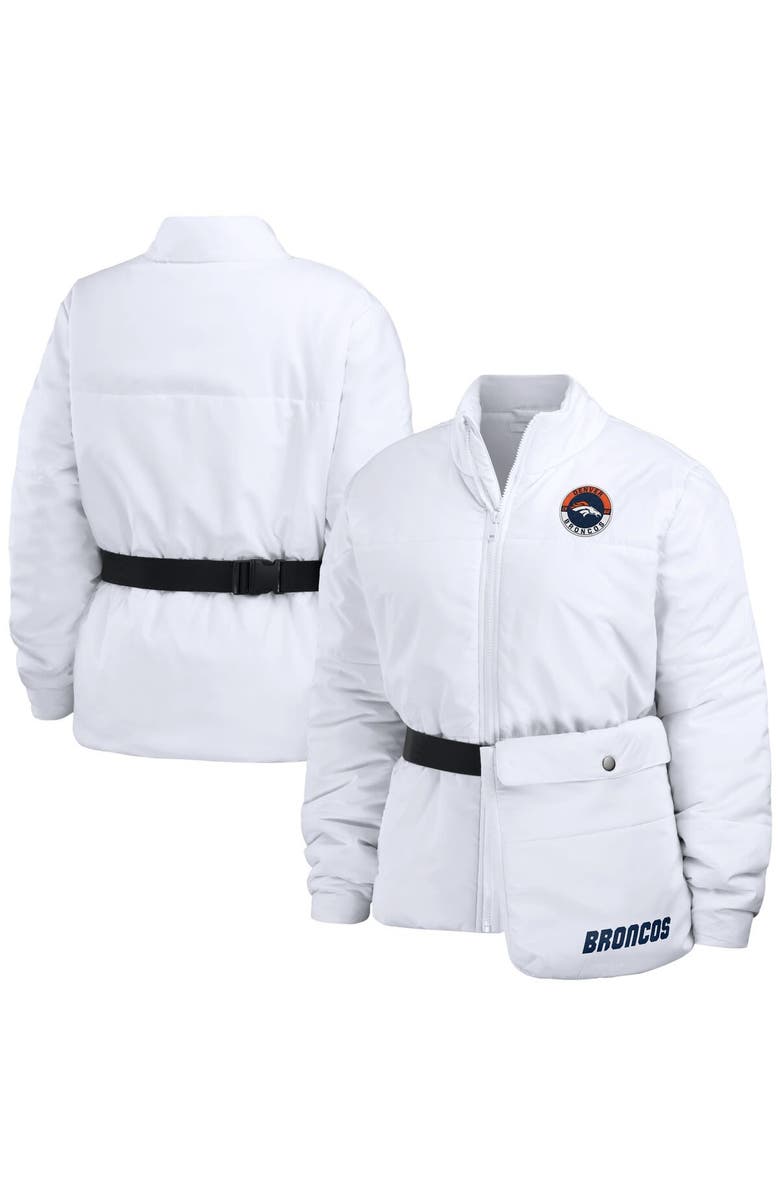 WEAR by Erin Andrews Women's WEAR by Erin Andrews  White Denver Broncos Packaway Full-Zip Puffer Jacket, Alternate, color, White