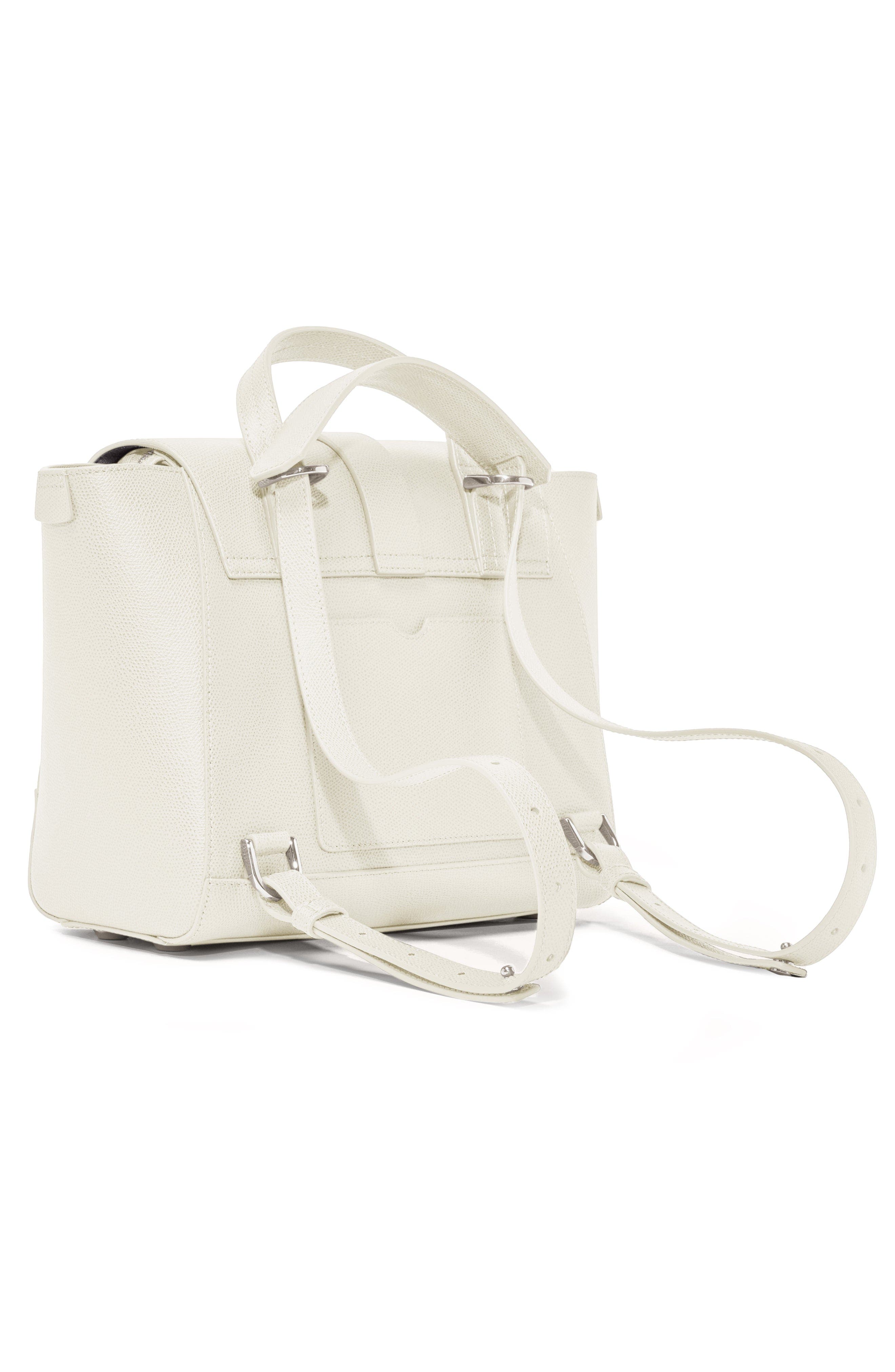 Midi Maestra Pebbled Leather 4-Way Convertible Handbag, Alternate, color, Cream