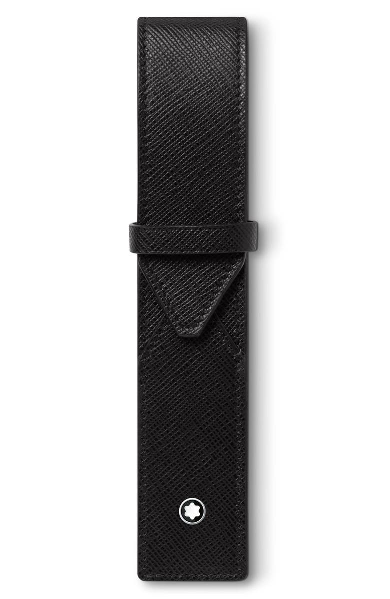 Montblanc Sartorial Leather 1-Pen Pouch, Main, color, Black