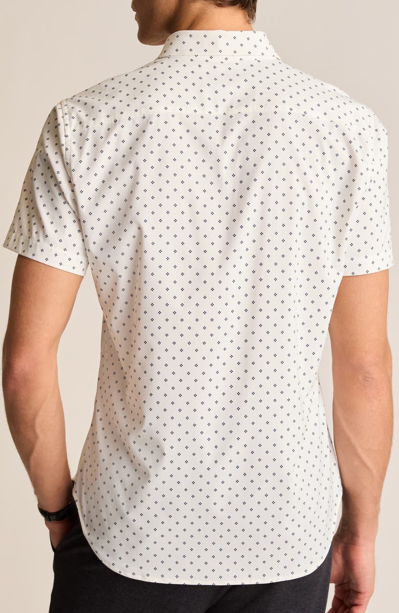 Bonobos Tech Diamond Print Short Sleeve Performance Button-Up Shirt, Alternate, color, Waywell Geometric