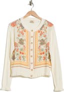 ELIE ELIE TAHARI Mix Print Sweater Cardigan