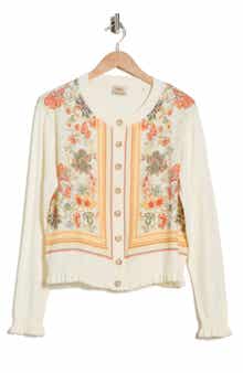 ELIE ELIE TAHARI Mix Print Sweater Cardigan