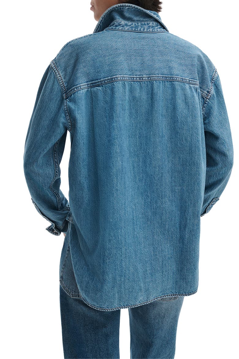 Connie Featherweight Denim Button-Up Shirt, Alternate, color, EVERGLADE