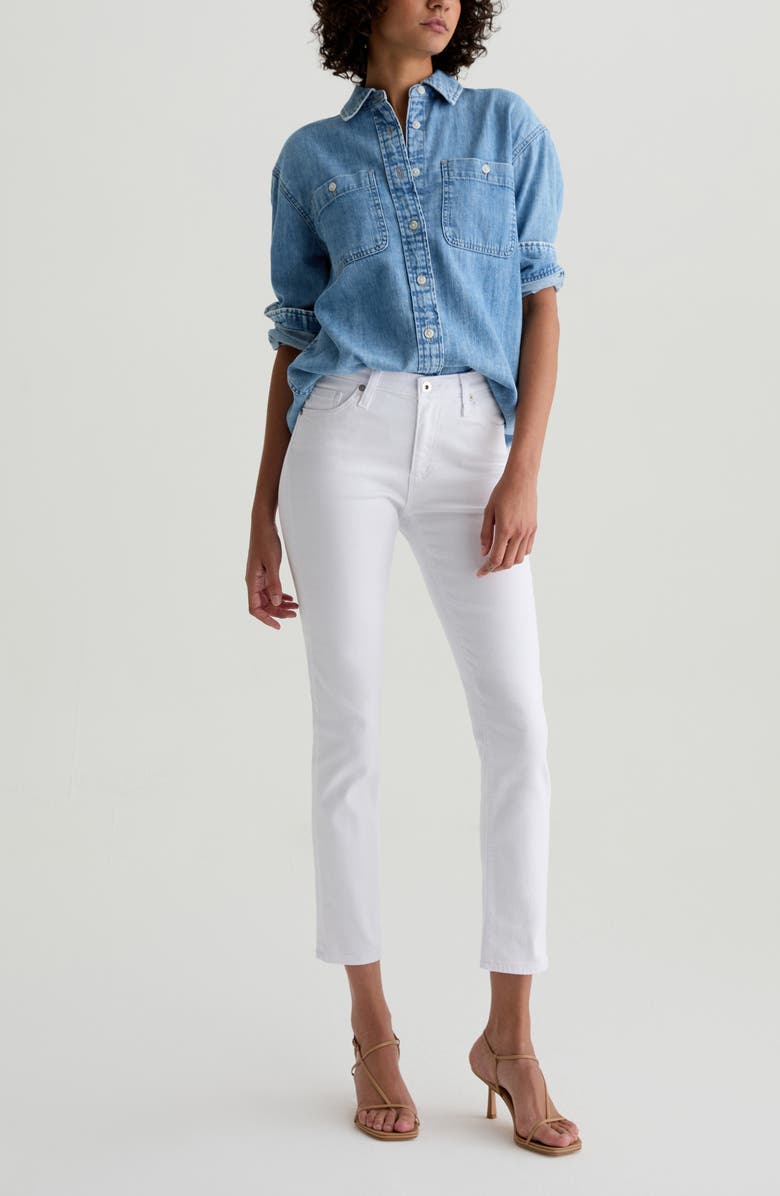 AG Prima Low Rise Ankle Cigarette Jeans, Alternate, color, White