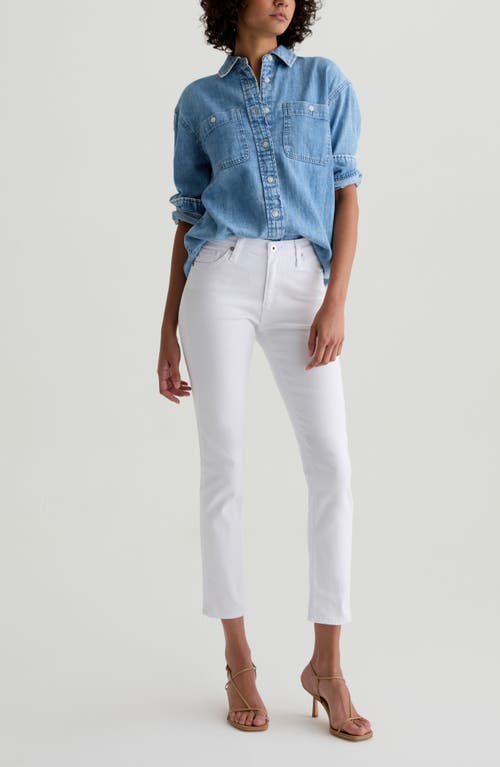 Ag Prima Low Rise Ankle Cigarette Jeans In White