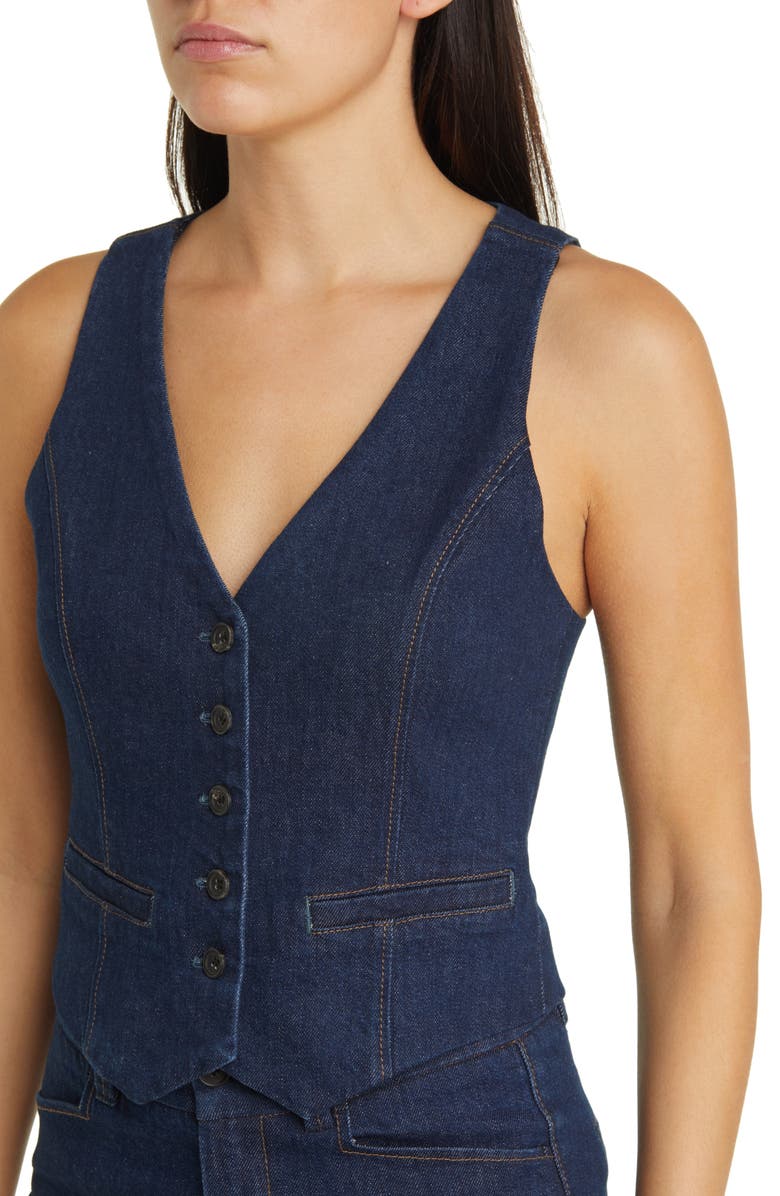 PAIGE Antonella Denim Vest, Alternate, color, Edinburgh