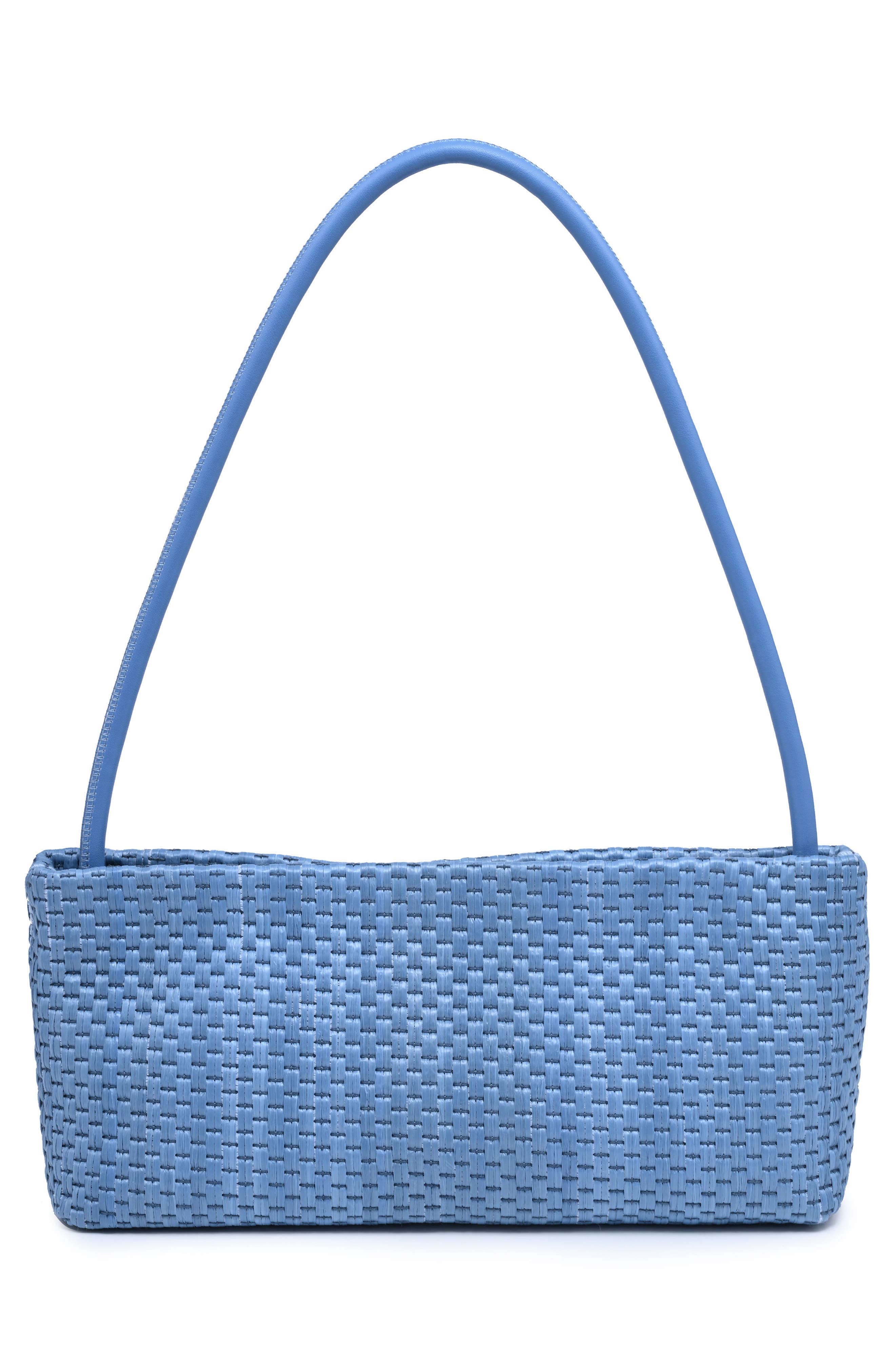 Straw Shoulder Bag, Alternate, color, DENIM