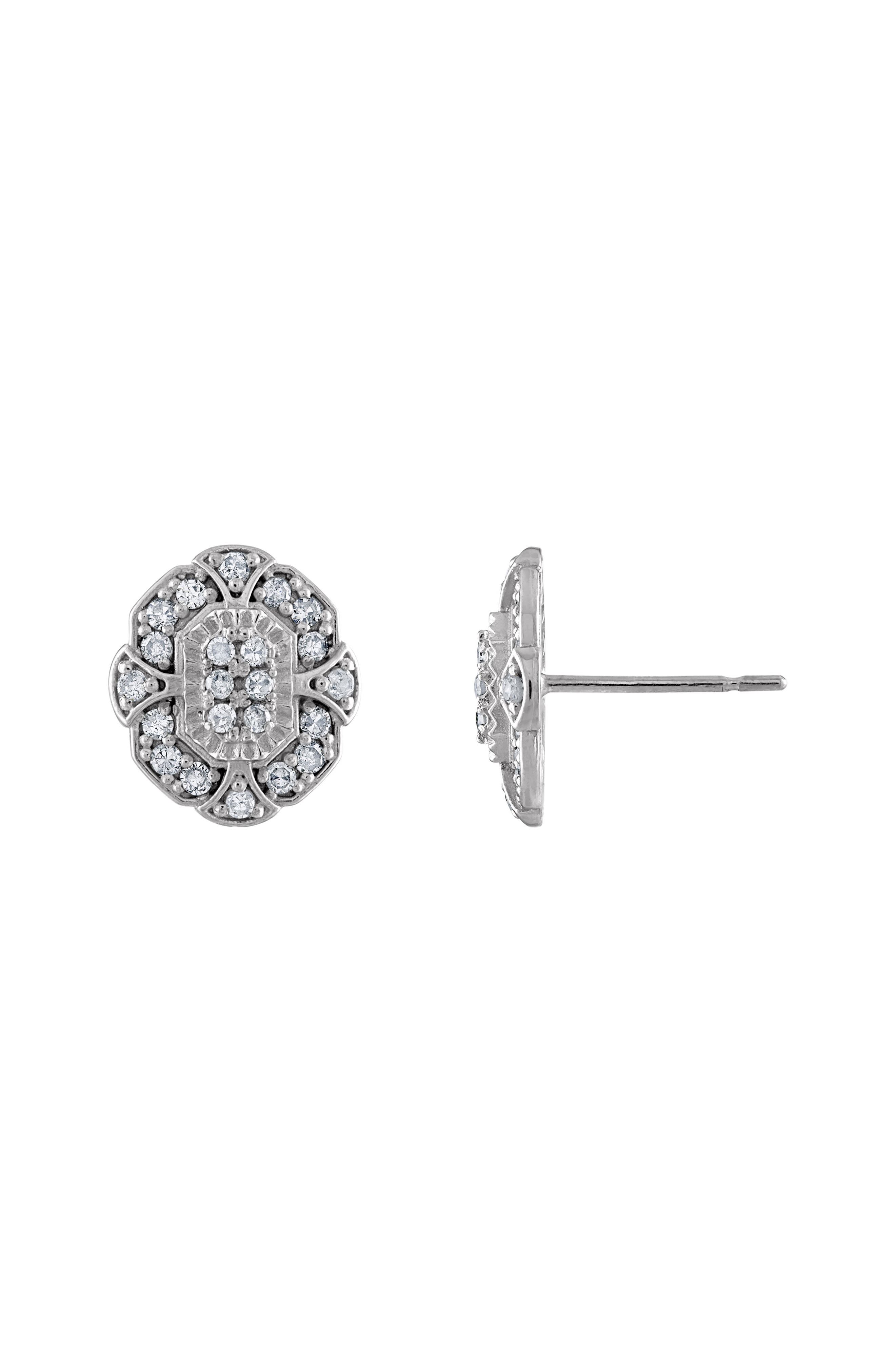 FZN 10K Gold Diamond Stud Earrings