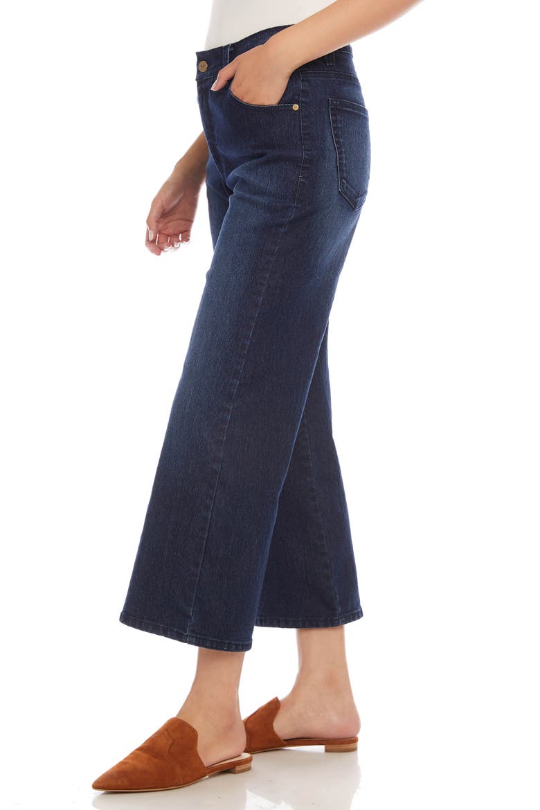 High Waist Crop Wide Leg Jeans, Alternate, color, DENIM