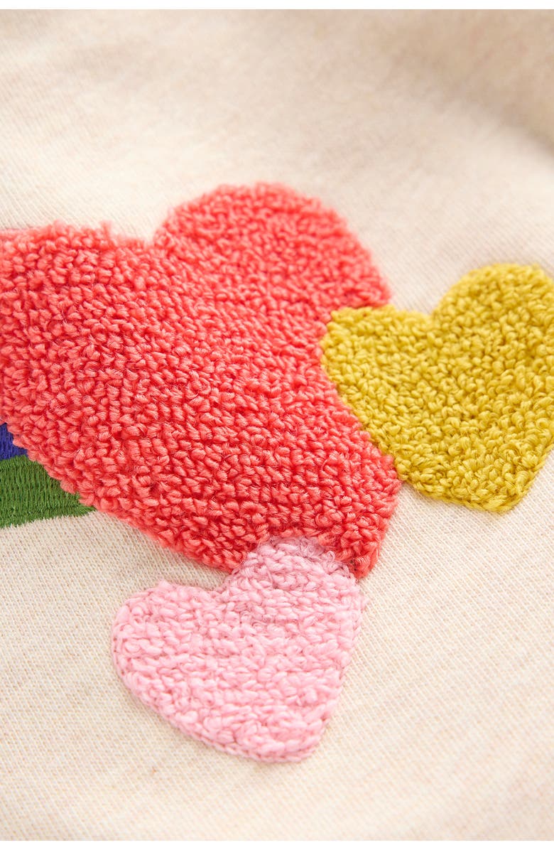 Mini Boden Kids' Appliqué Wide Leg Sweatpants, Alternate, color, Ivory Rainbows