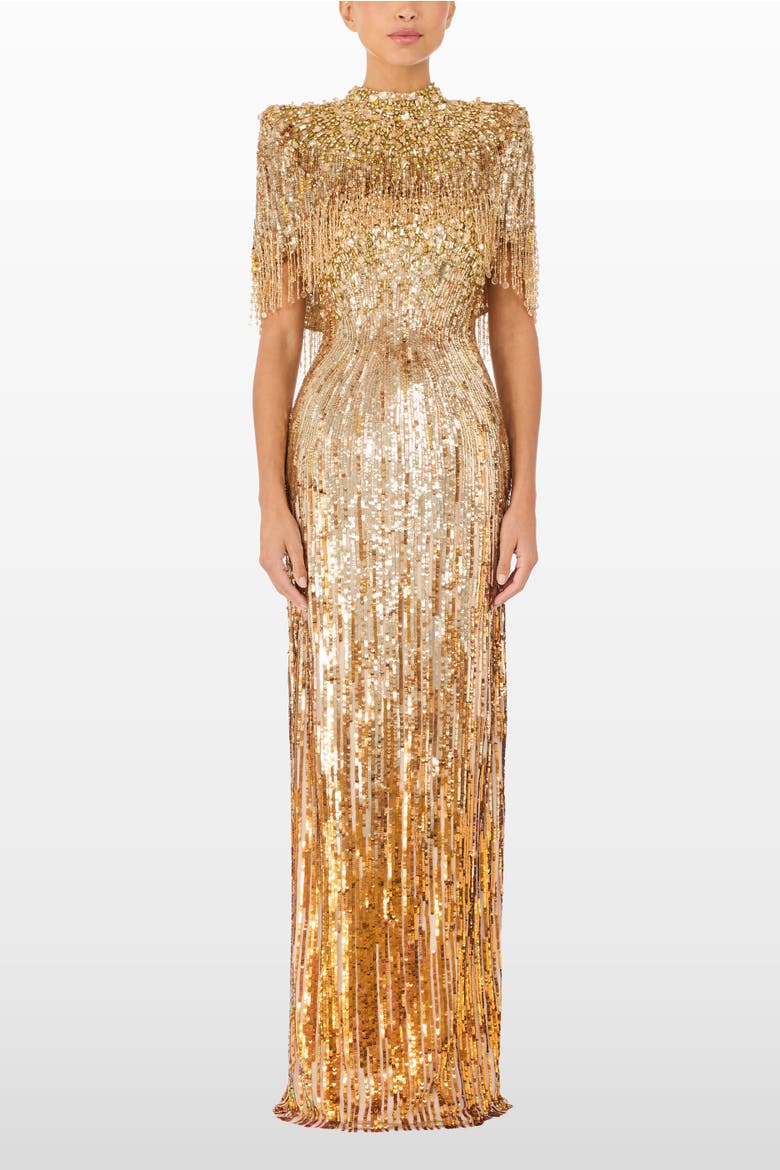 Ellen Mock-Neck Beaded Top, Main, color, Illusion