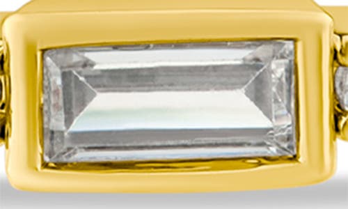 Cz By Kenneth Jay Lane Bezel Set Baguette Station Bracelet In Clear Gold