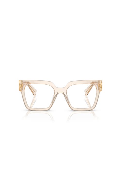 Miu Miu 52mm Square Optical Glasses In Neutral