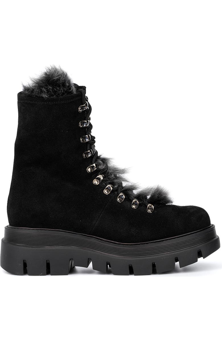 Aquatalia Ivanya Weatherproof Suede & Genuine Shearling Lug Boot, Alternate, color,