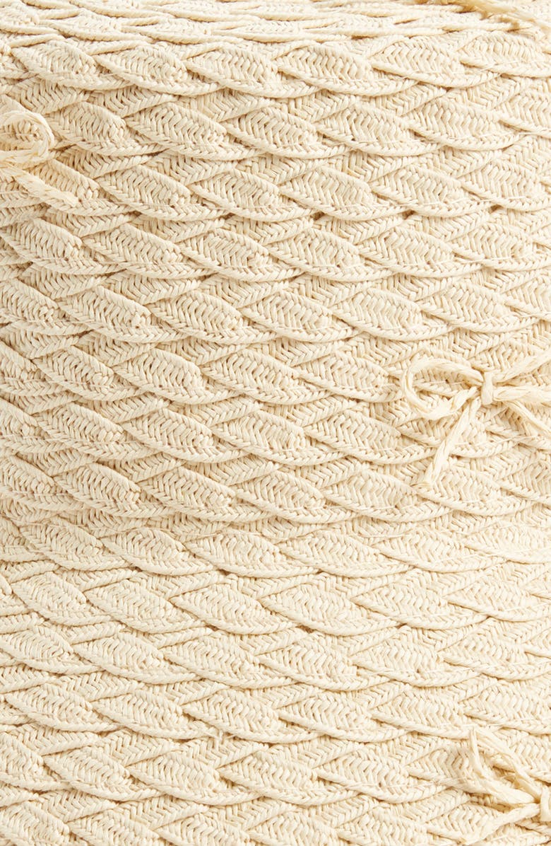San Diego Hat Bow Embellished Braided Straw Bucket Hat, Alternate, color, Light Tan