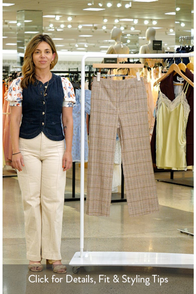 Dova High Waist Glen Check Ankle Pants video