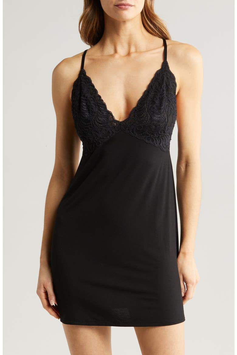 Feathers Essentials Chemise, Main, color, BLACK