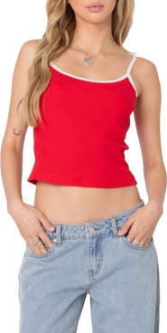 EDIKTED Franky Contrast Trim Rib Camisole