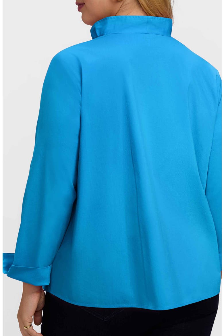 Tammy Ruffle Collar Cotton Blend Top, Alternate, color, MALIBU