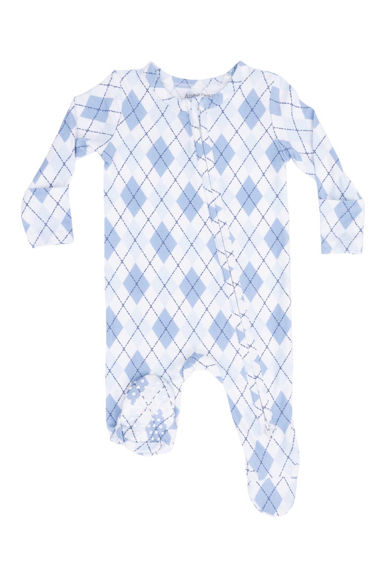 Argyle Footed Jumpsuit, Main, color, IVORY BLUE